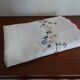 Round tablecloth embroidered hand linen mestizo 150 cm old colorful embroidery.