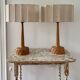 Oak table lamps by AB Stilarmatur Tranås, Sweden, 1960s, set of 2