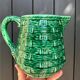 Vintage Pitcher Digoin & Sarreguemines France – Glazed Green Ceramic