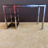 Metal and smoked glass desk