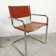 Vintage Bauhaus leather and chrome chair Mart Stam Matteo Grassi