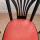 Set of 4 vintage bistro chairs in wenge beech and imitation red leather