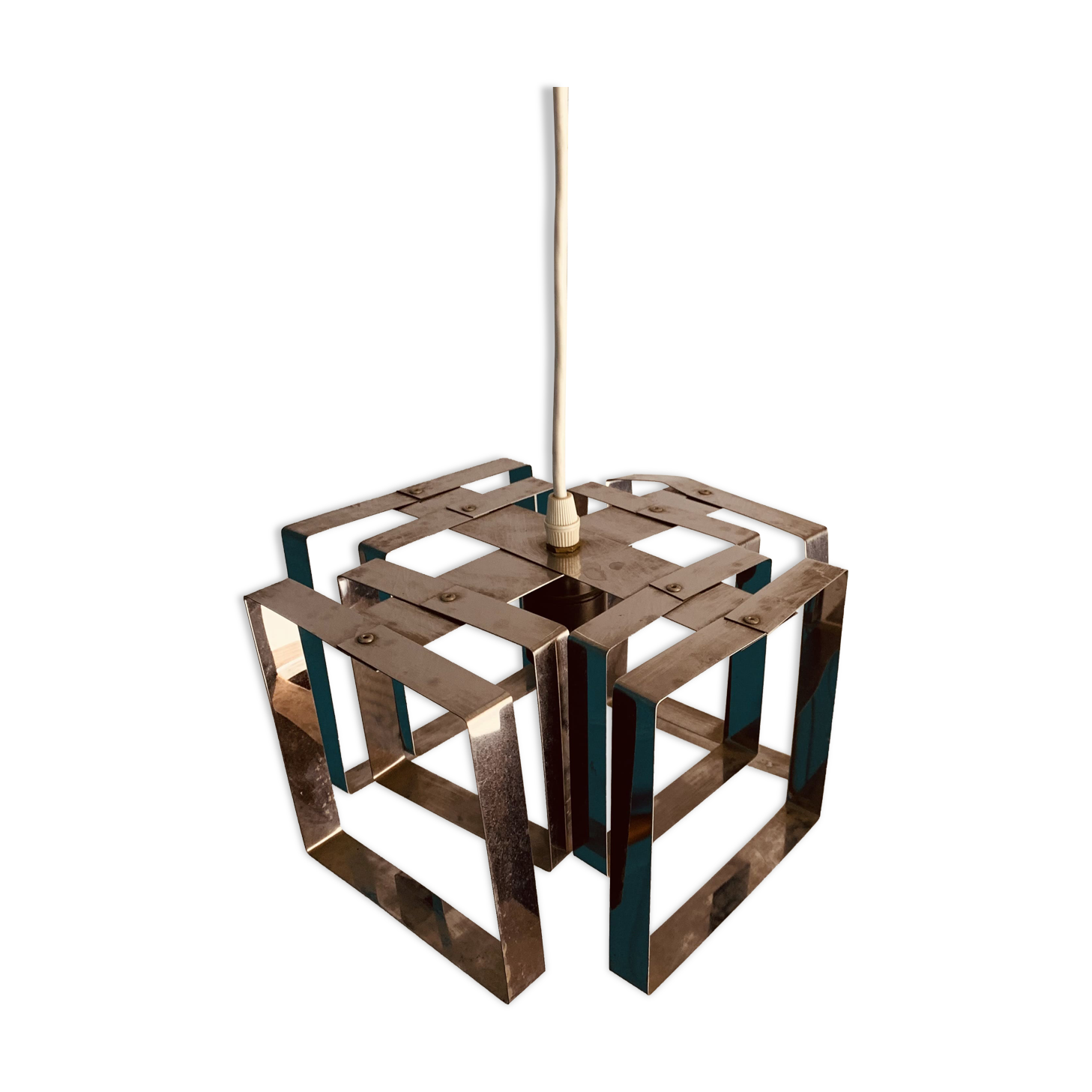 Chandelier chrome geometric shape