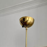 Vintage modernist floor lamp Saint Germain Lumière, brass, France 1980