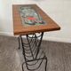 Vintage magazine holder with side table from the 60s and 70s