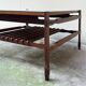 Mid Century Modern Vintage Square Occasional Table in Wood with Glass Top