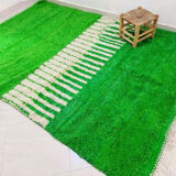 Pure wool carpet Berber style green 282 X 187 CM