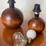 3 wooden ball lamp bases.