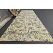 1970s Vintage Turkish Hand-Knotted Wool Cotton Tan Runner Rug 93x287