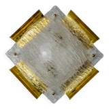 XXL frosted wall lamp by Kalmar, Murano glass, Austria, 1970