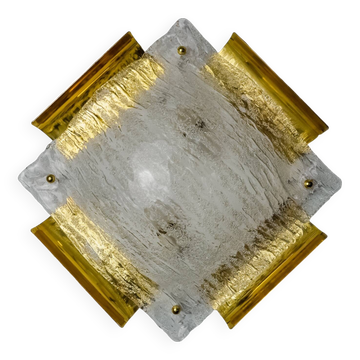 XXL frosted wall lamp by Kalmar, Murano glass, Austria, 1970