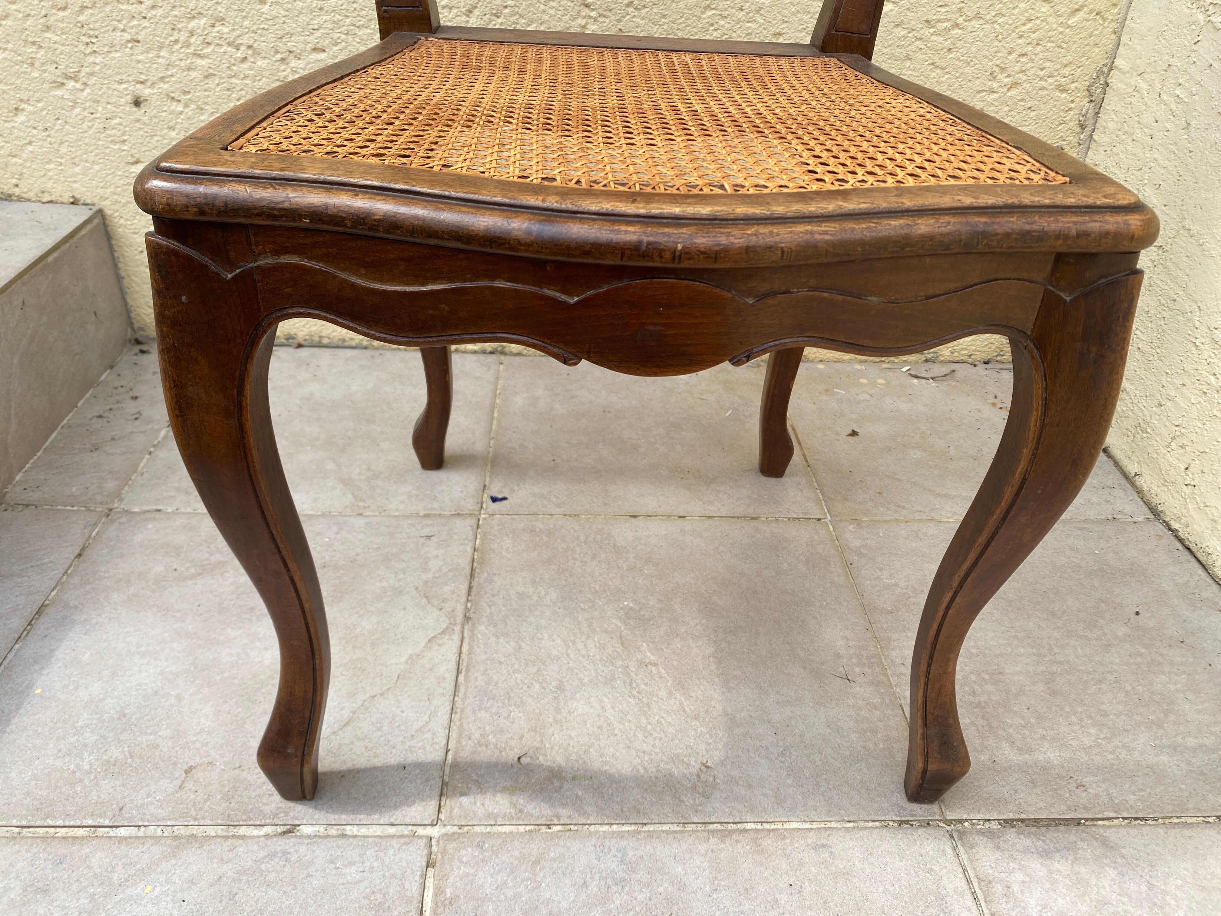 Chairs canned carved backrest