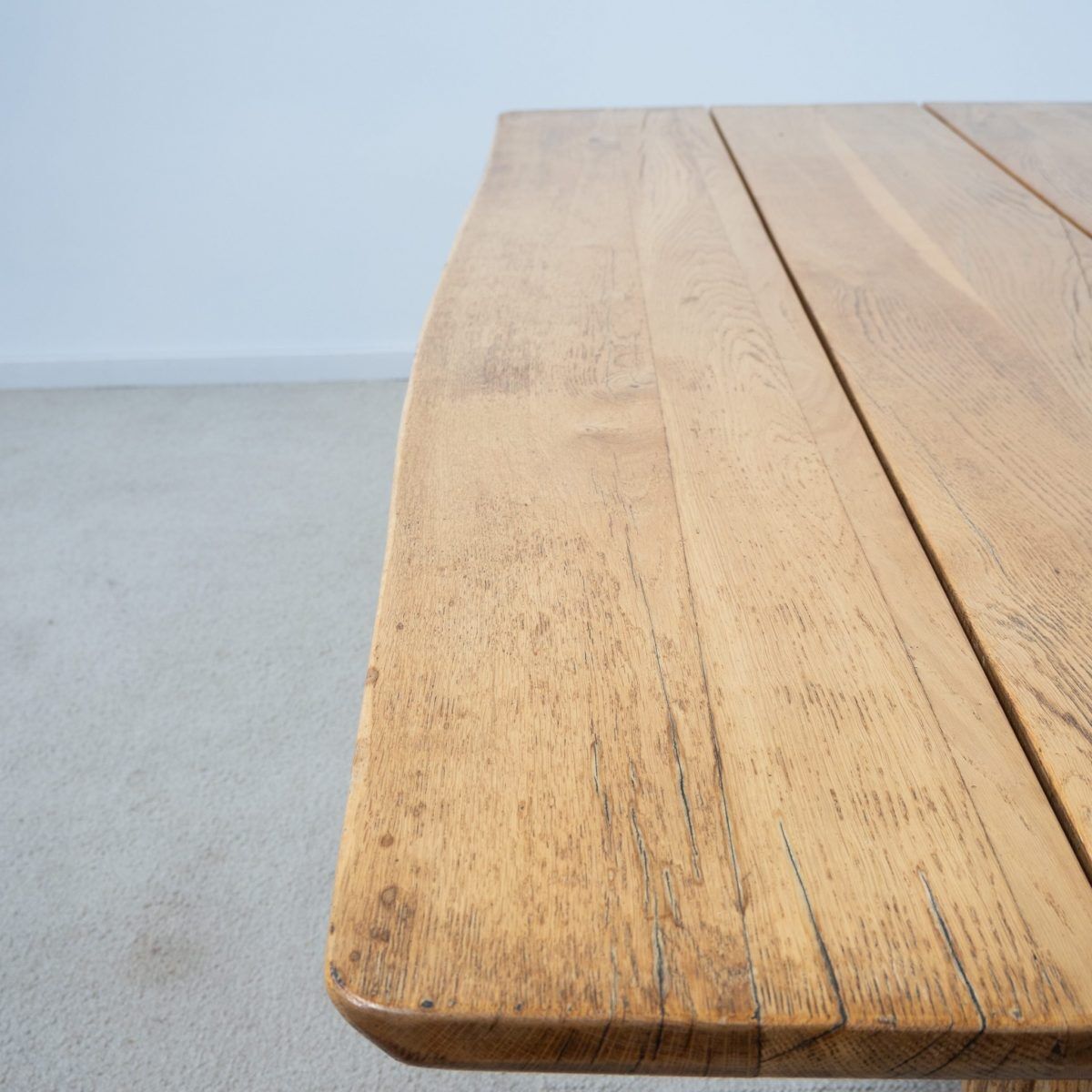 Solid oak dining table - 20th century French design
