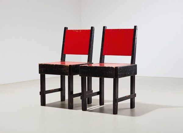 Rare paire de chaises de salle à manger modernistes des années 1930