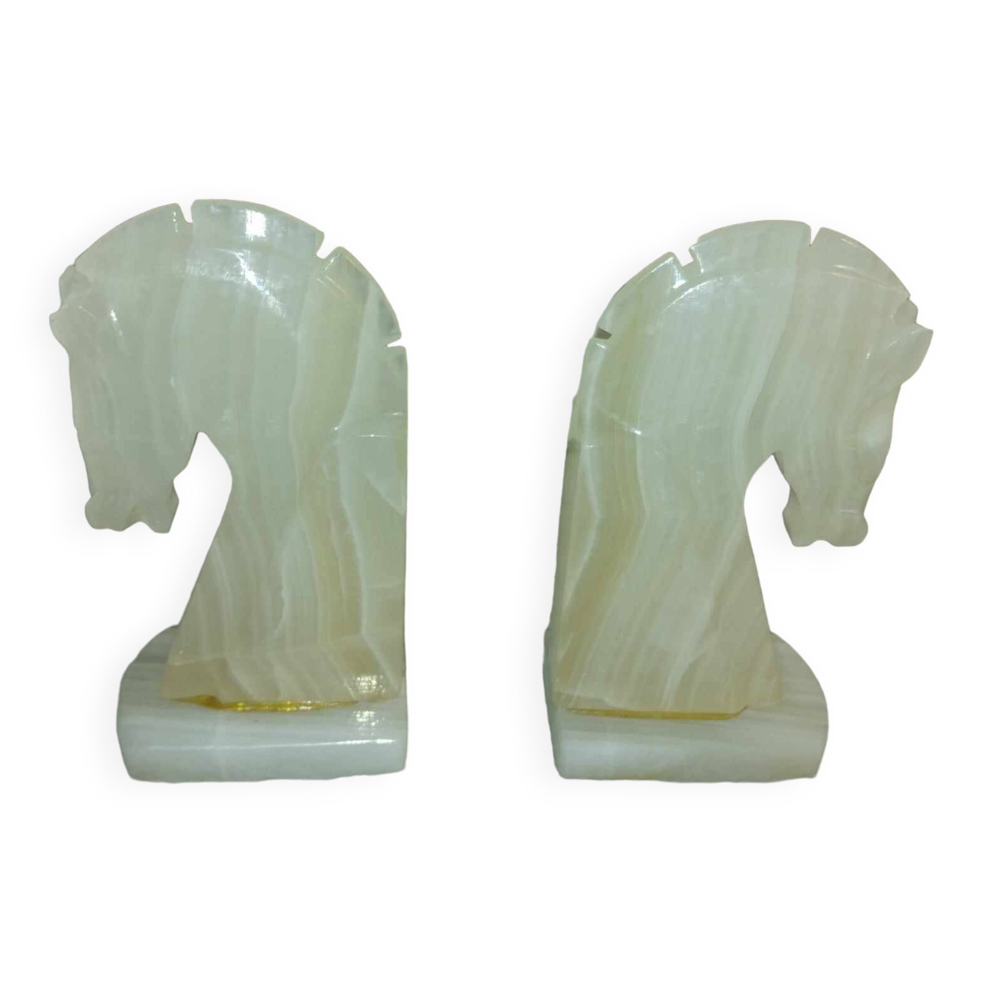 Pair of Onyx Horse Bookends