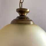 Pendant light in frosted glass and beads