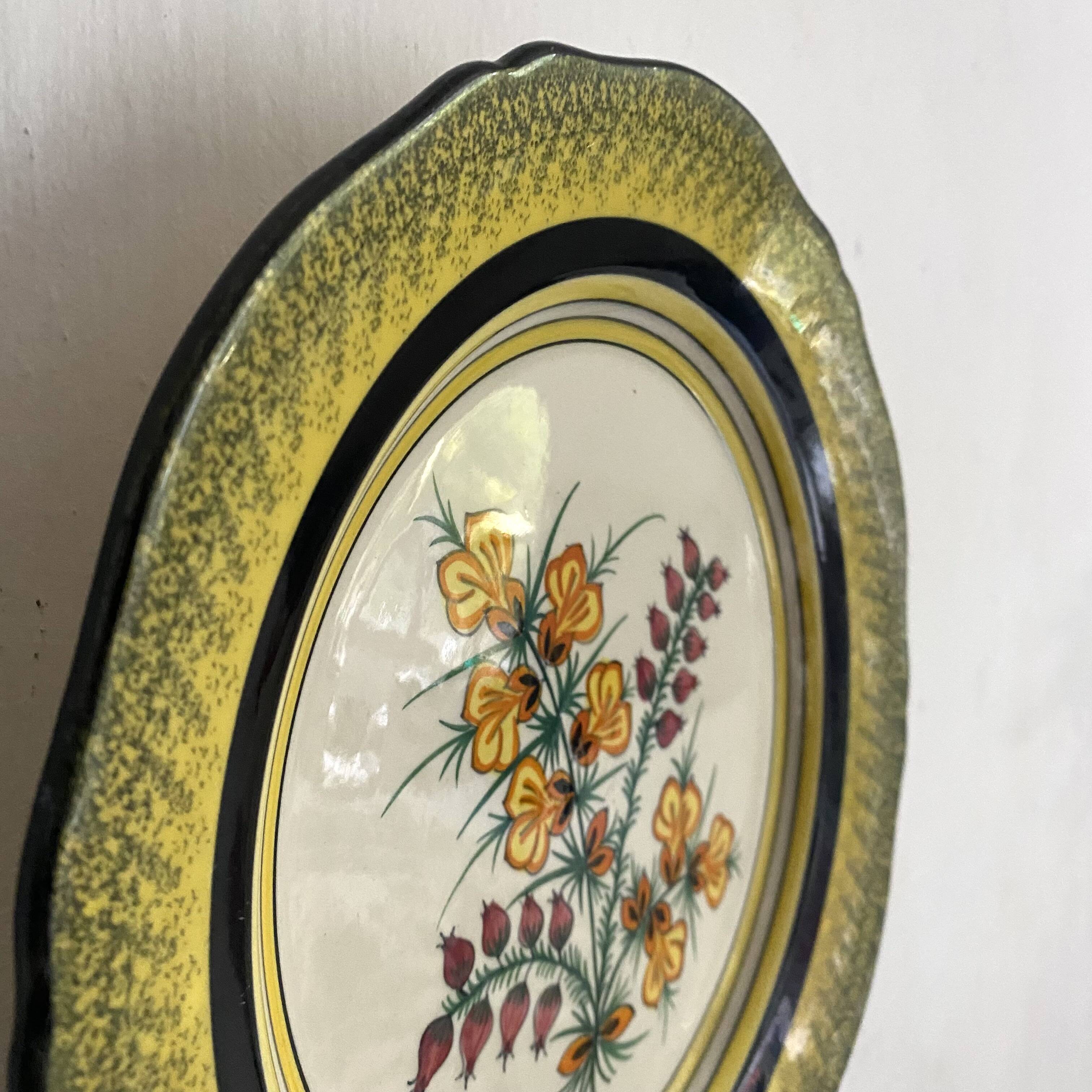 Henriot Quimper decorative plate with flowers