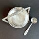 Art Deco silver-plated ice bucket + cocktail spoon