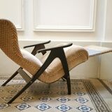 Fauteuil Wing chair à système de relaxation année 50/60