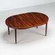 Table à manger ovale Kai Kristiansen en palissandre Villy Schou Andersen Danemark 1960