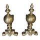 Pair of brass andirons
