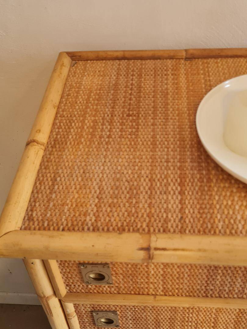 Dal Vera rattan chest of drawers, Italy circa 1970