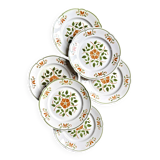 6 flat plates in glazed earthenware