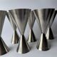 A set of 6 vintage minimalist stainless steel wine goblets