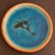 4 flat plates in blue enamelled ceramic La Poterie de la Colombe