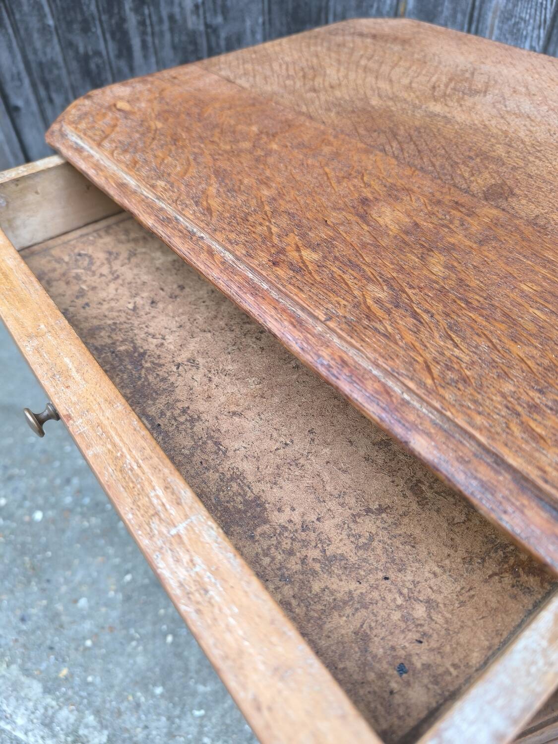Solid oak side table 1950