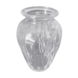 Hyacinth vase in molded transparent glass vintage pattern