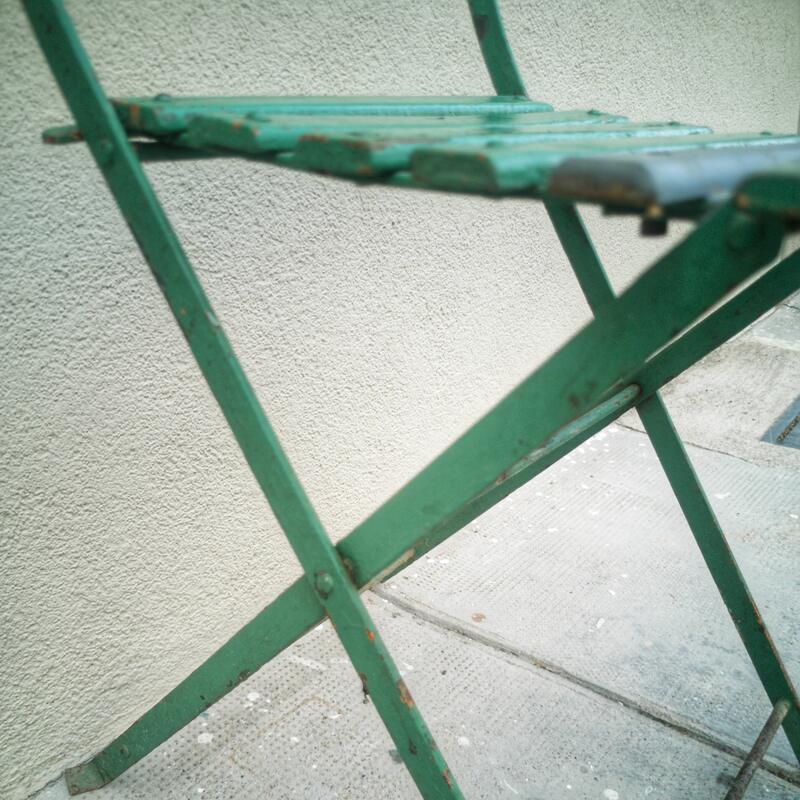 Pair of folding garden chairs