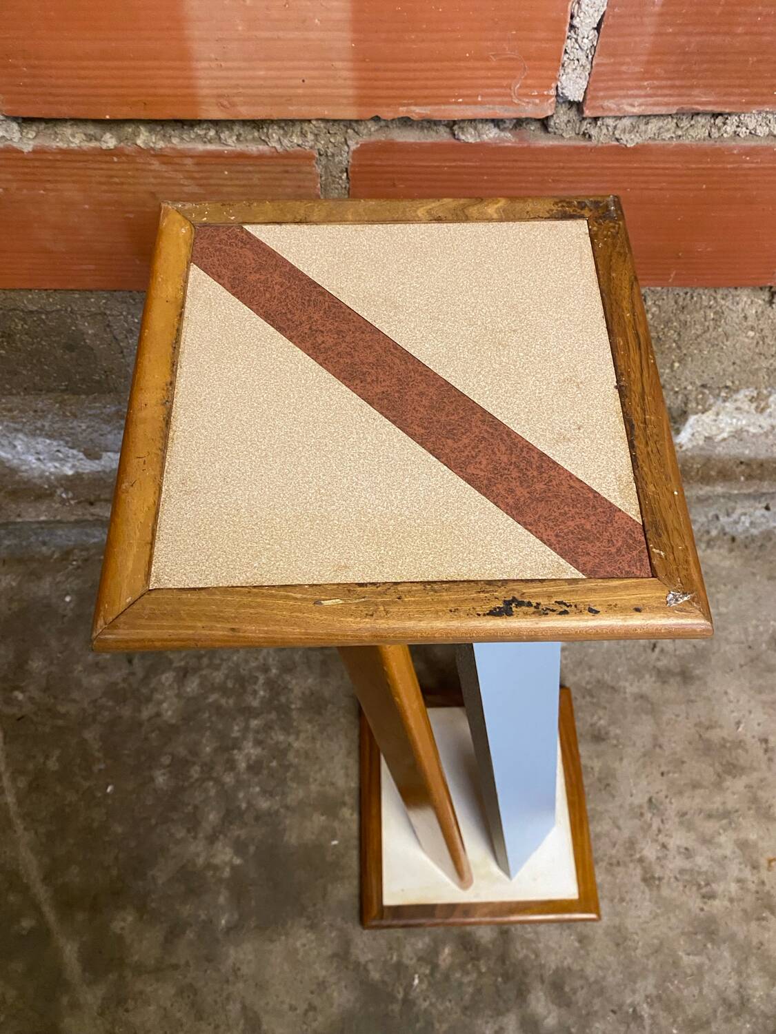 Vintage Reversible Wood Design Old Stool #D460