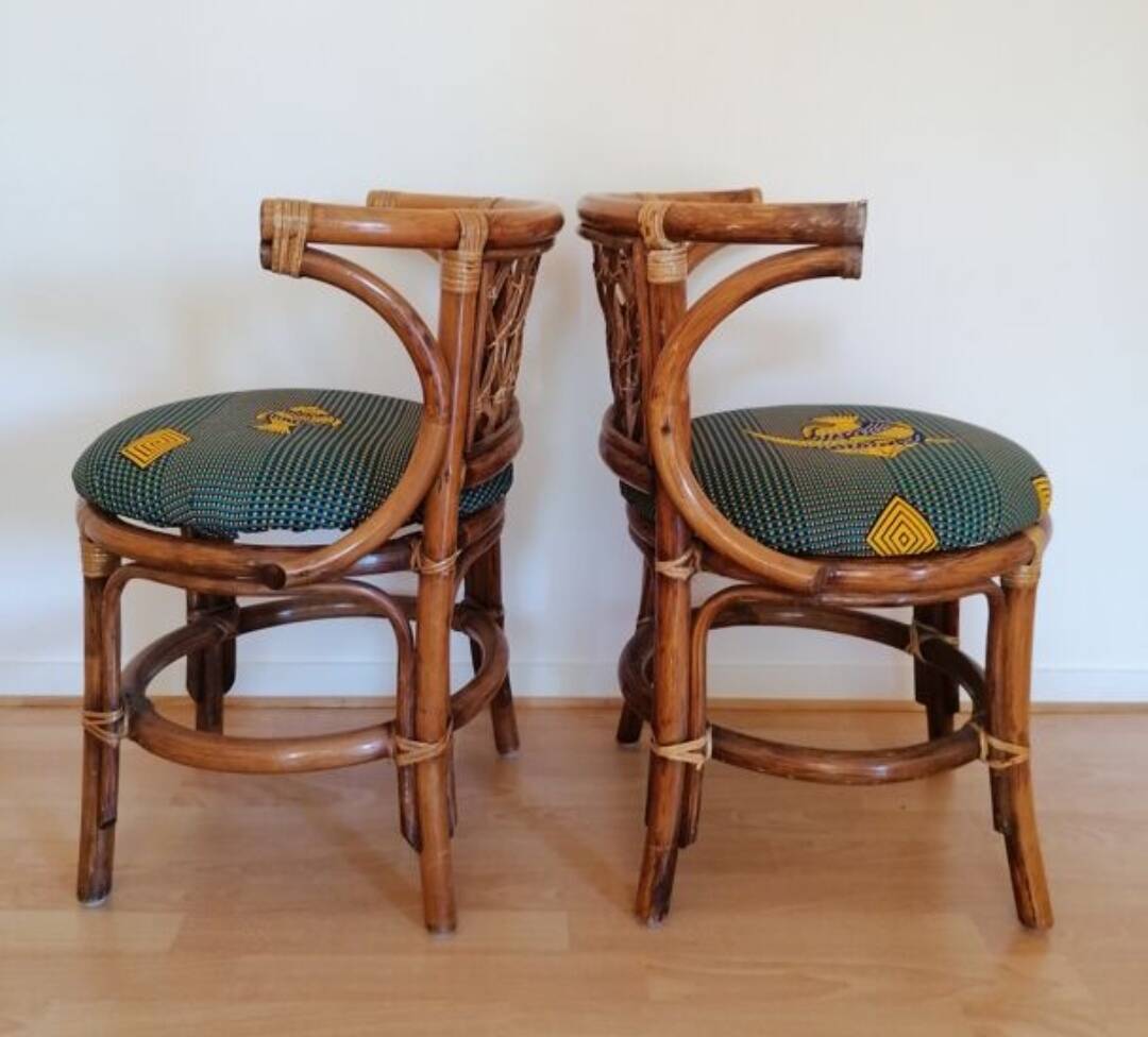 Salon de jardin en rotin console et deux fauteuils