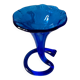 Vase trompette en verre bleu cobalt soufflé