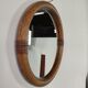 Miroir rond vintage rotin