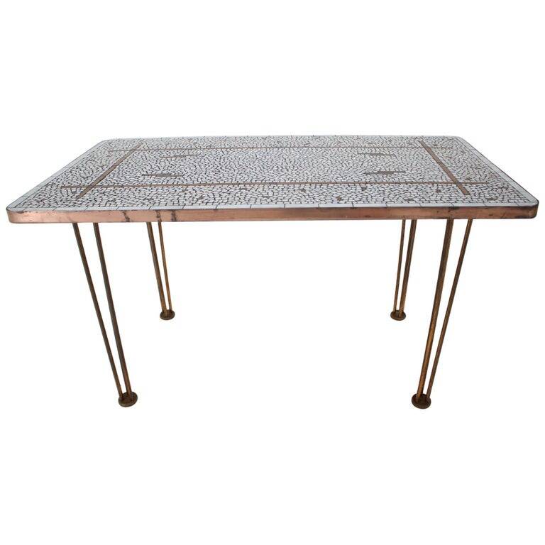 Mid-Century Modern Brass Mosaic Conference Table, 1960s