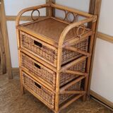Commode rotin vintage
