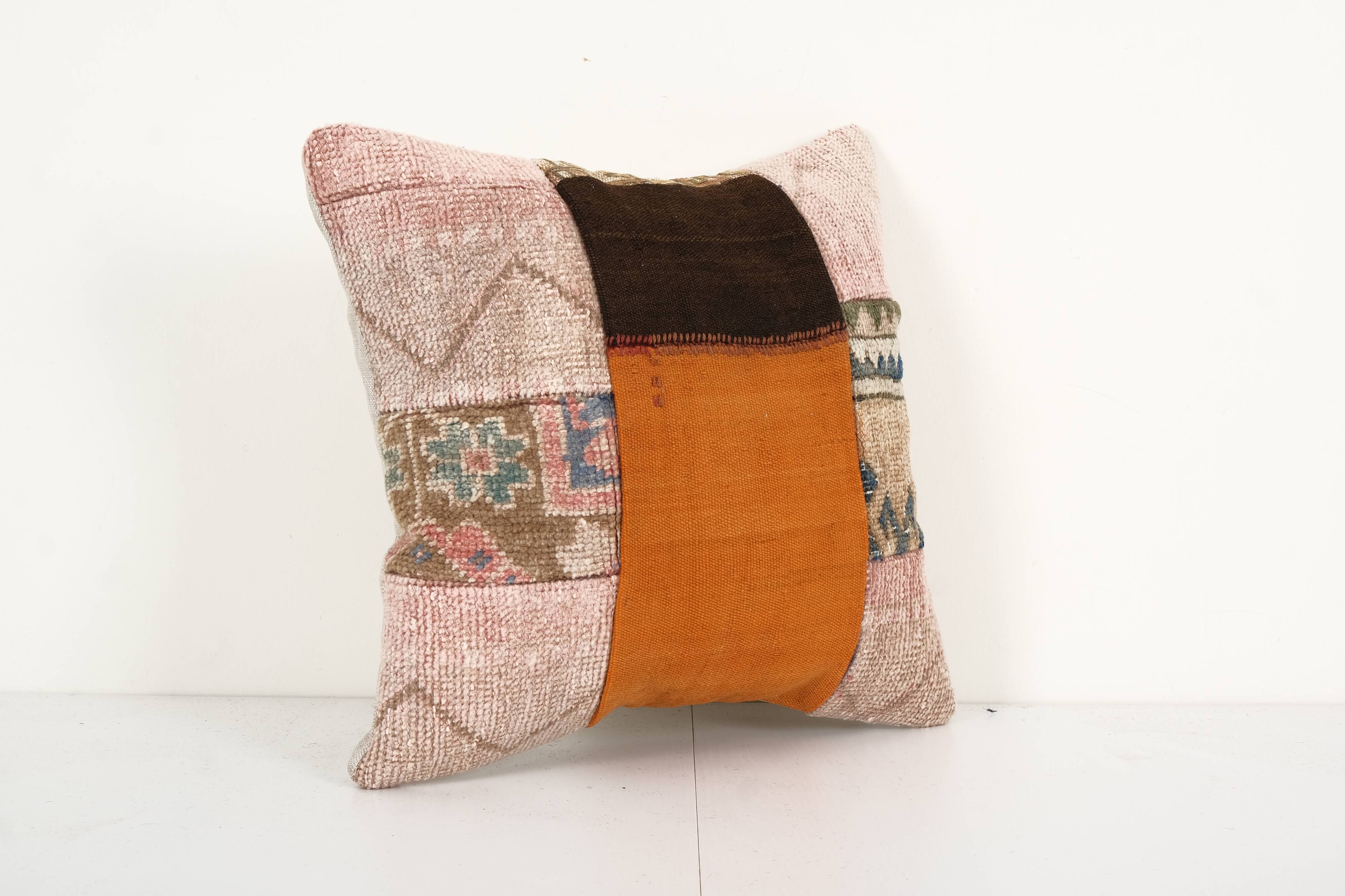 Vintage patchwork kilim rug pillow case
