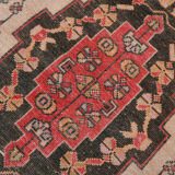 4x10 red & beige wool vintage rug 140x301cm