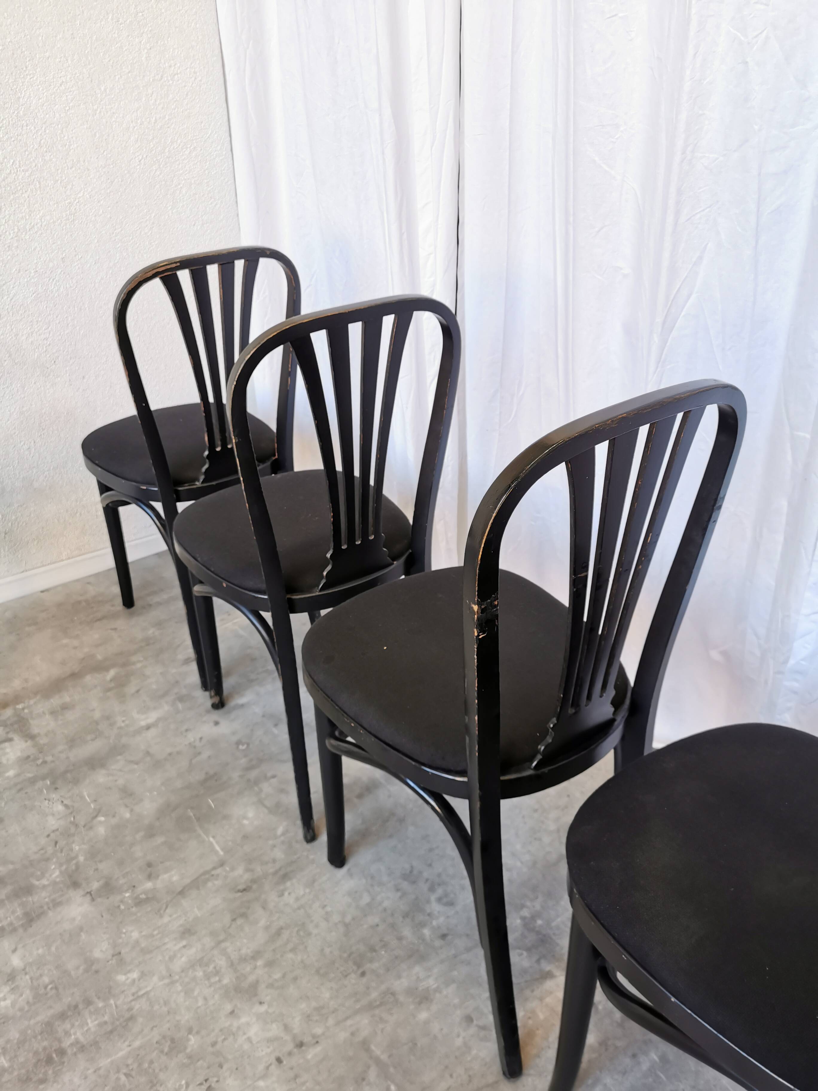 Chaise de salle à manger vintage stol kamnik noire : style yougoslave des années 1970