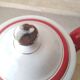 Red and white enamelled metal coffee maker