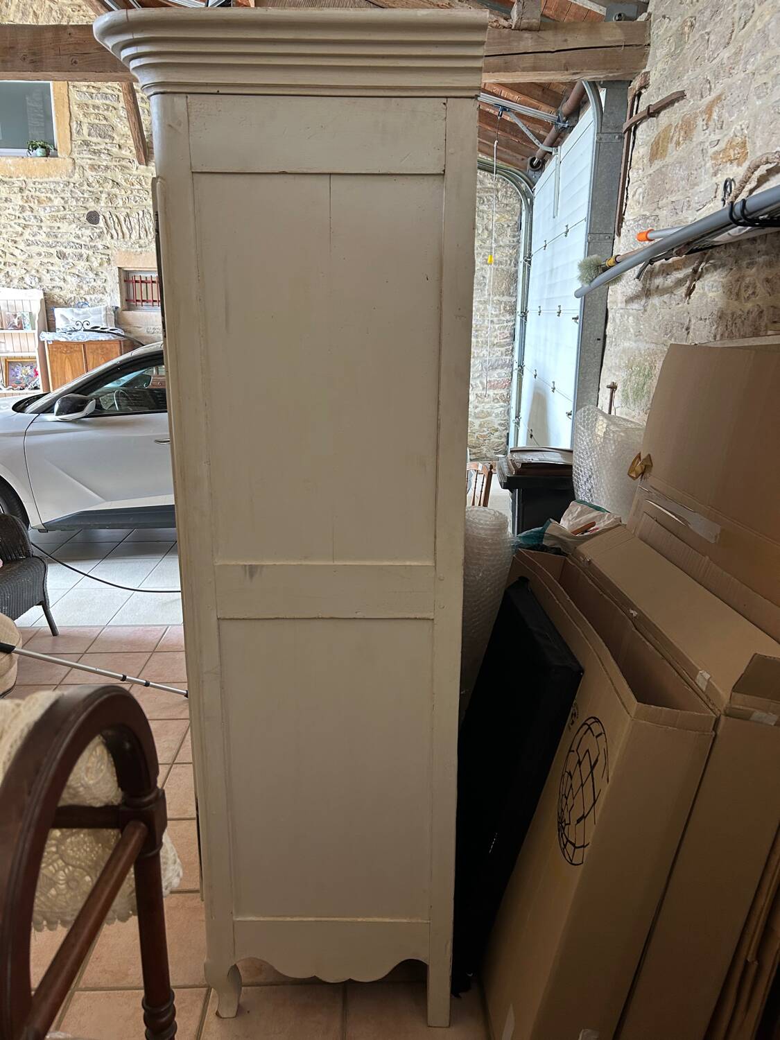 Old white patinated cabinet