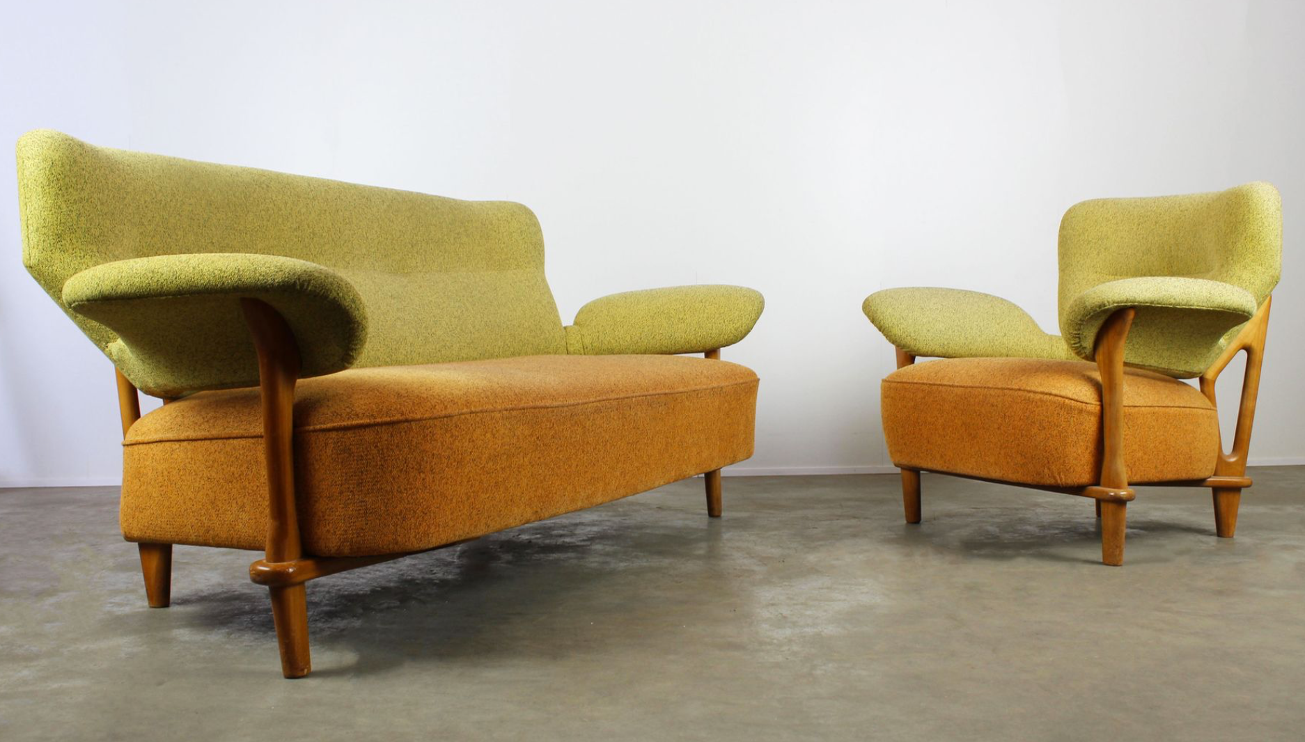 Mobilier de salon F109 avec fauteuil et canapé assorti par Theo Ruth pour Artifort 1950