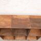 Shelves with vintage wooden lockers
