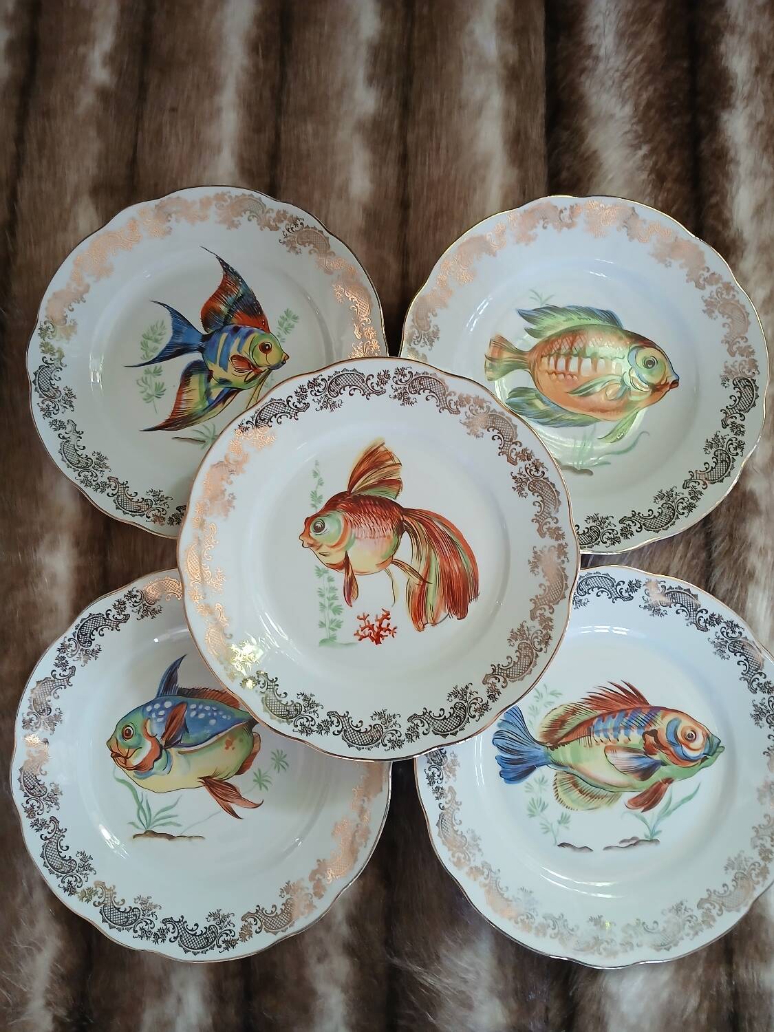 12 antique "Royal" dinner plates + 1 dish