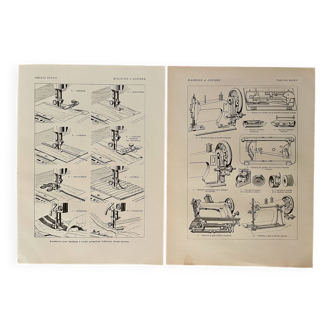 Lot de deux lithographies sur la machine à écrire - 1920