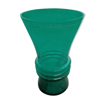 Green glass vase