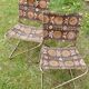 Paire de chaises pliantes Chantazur vintage 1960 - Chaises de jardin toile