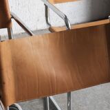 Set of 4 tubular dining chairs in Bauhaus style, in the manner of Marcel Breuer, 1970s